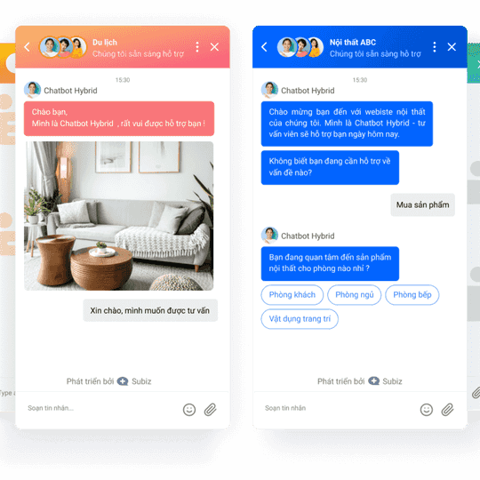 Subiz live chatboxes widgets