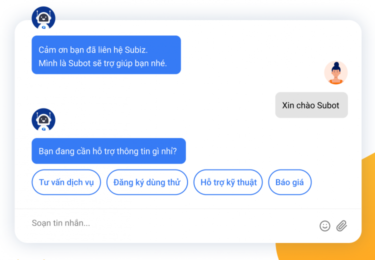 Subiz Chatbot tương tác khách hàng