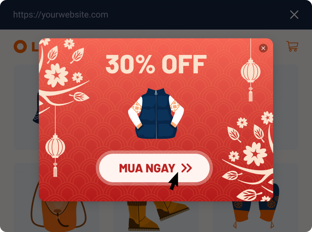 Hình ảnh minh họa popup trên website