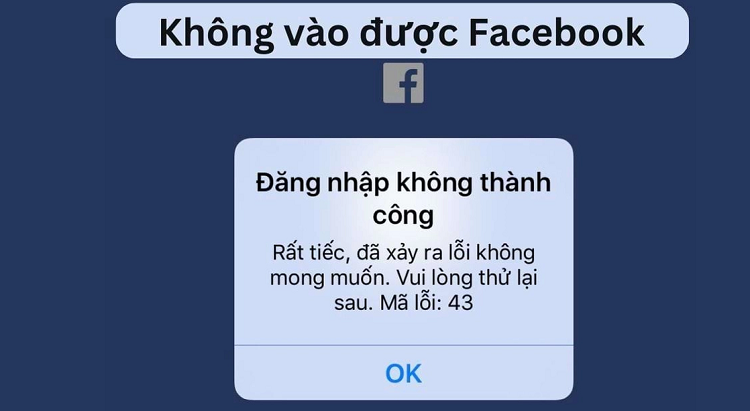 Người dùng không thể đăng nhập vào Facebook