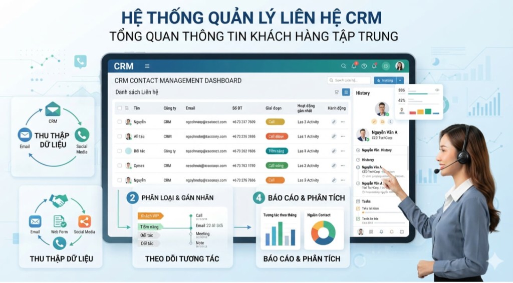 Quản l&yacute; contact (danh bạ kh&aacute;ch h&agrave;ng) l&agrave; cốt l&otilde;i 