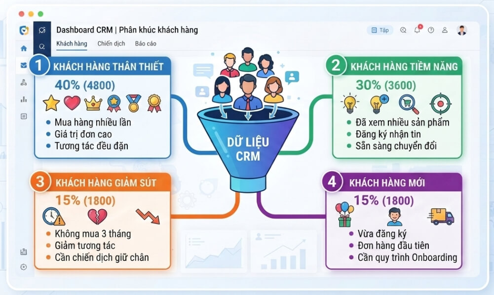 Mô phỏng về Phân khúc khách hàng trên CRM