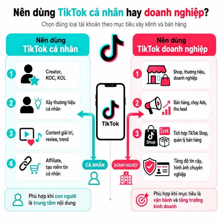 Ai nên dùng Tiktok cá nhân? Ai nên dùng Tiktok Business