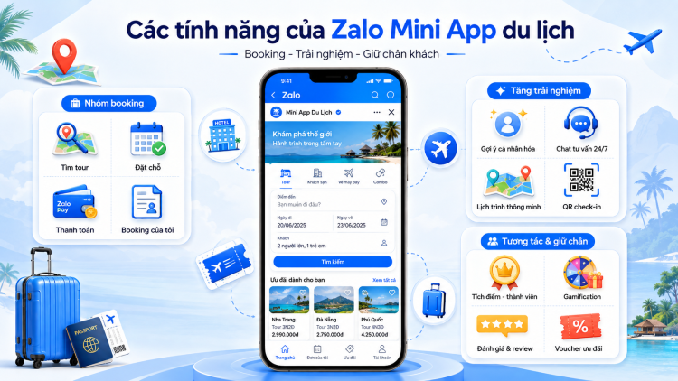 Các tính năng cần có của một Zalo Mini App du lịch chuyên nghiệp