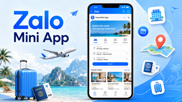 Ứng dụng Zalo Mini App trong ngành du lịch: tự thiết kế app booking cho doanh nghiệp du lịch, lữ hành, lưu trú