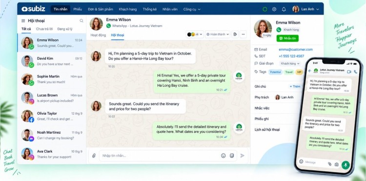 Subiz- Giải pháp vận hành tập trung các kênh marketing du lịch