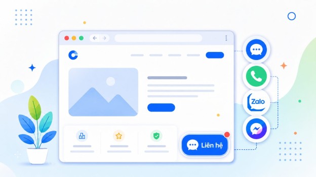 Cách thêm nút chat, nút gọi điện, Zalo và Messenger vào website