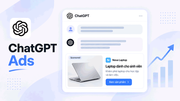 Minh họa vị trí và nội dung hiển thị trên ChatGPT Ads