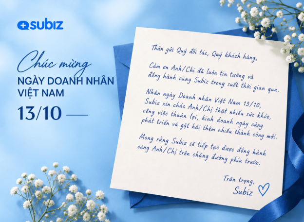 Subiz chúc mừng ngày Doanh nhân năm 13/10/ 2026